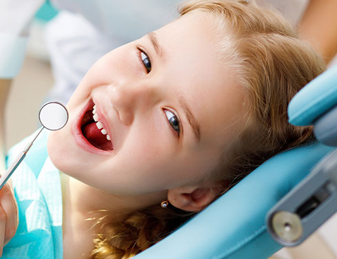 Girl in dental chair